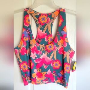 Pro Player racer back moisture wicking fabric. NWT. crop tank/ sport bra Floral